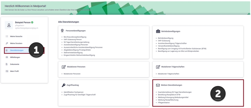 Medportal - Dienstleistungen